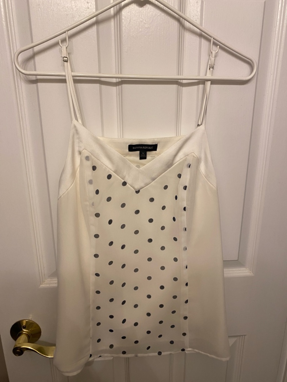 Banana Republic Cream Spotted V-Neck Cami
